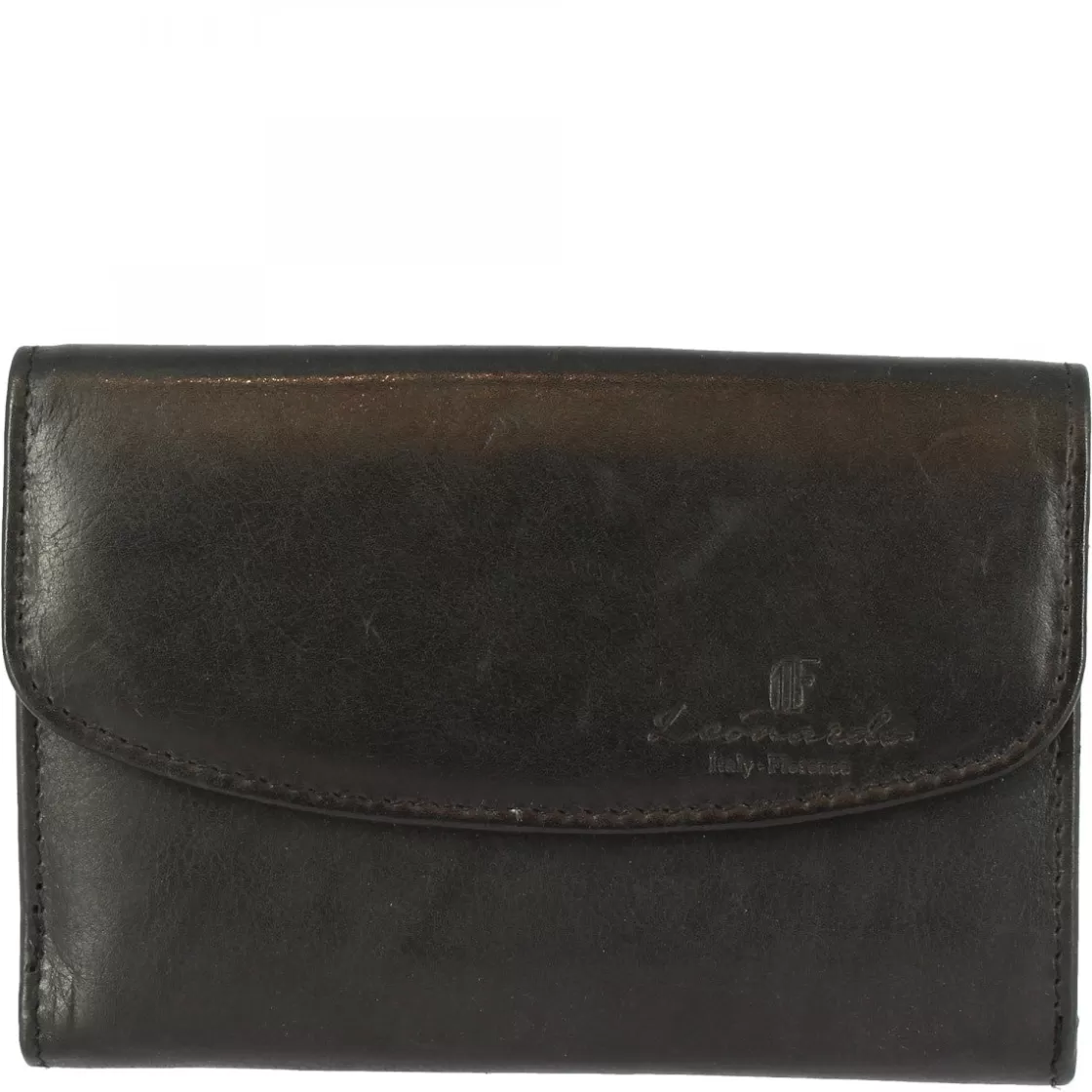 Online Leonardo Shoes Portafoglio Donna Sauvage Pelle Di Vitello Porta Tessere Banconote Con Pattina Arancione