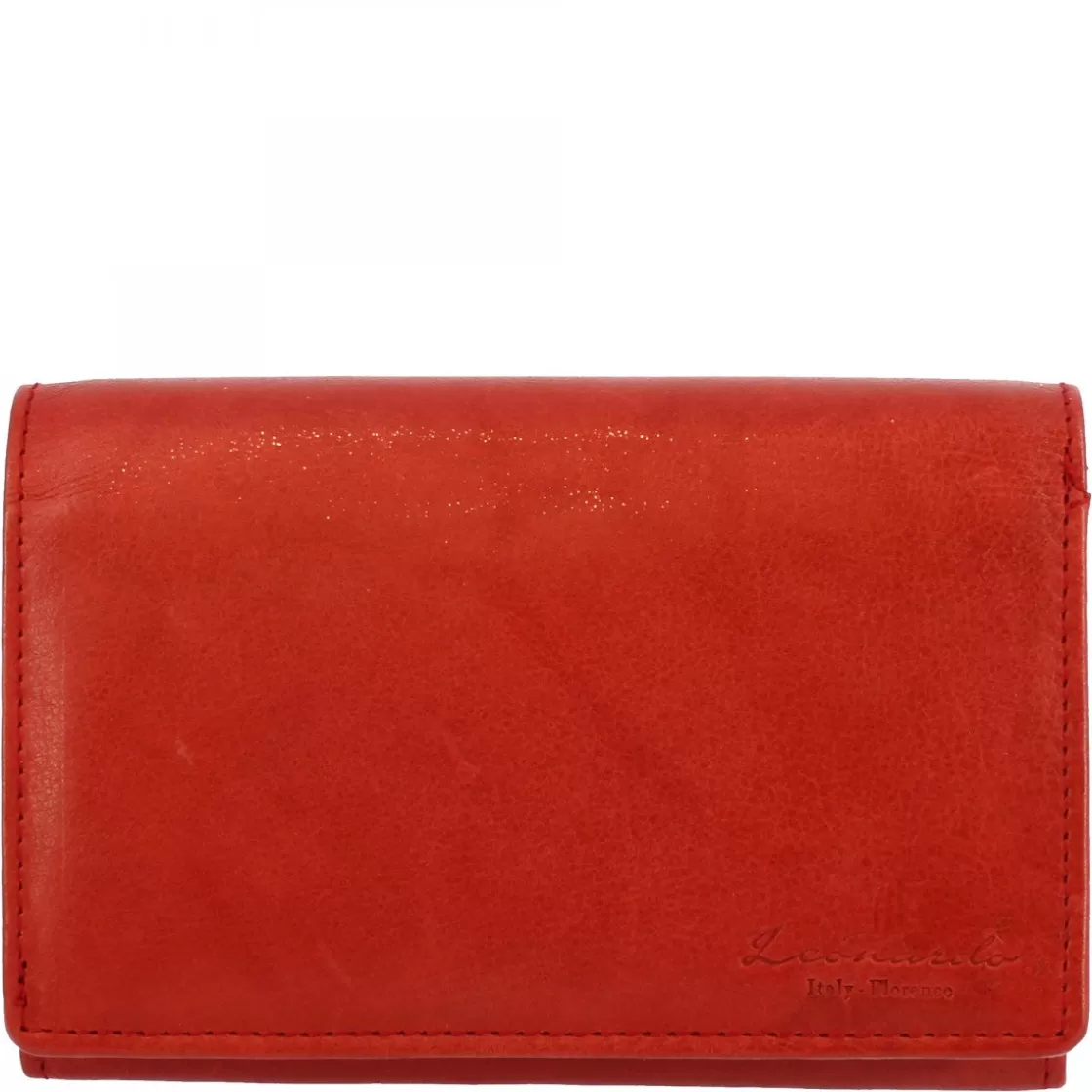 Best Sale Leonardo Shoes Portafoglio Donna Sauvage Pelle Di Vitello Porta Tessere Banconote Monete Arancione