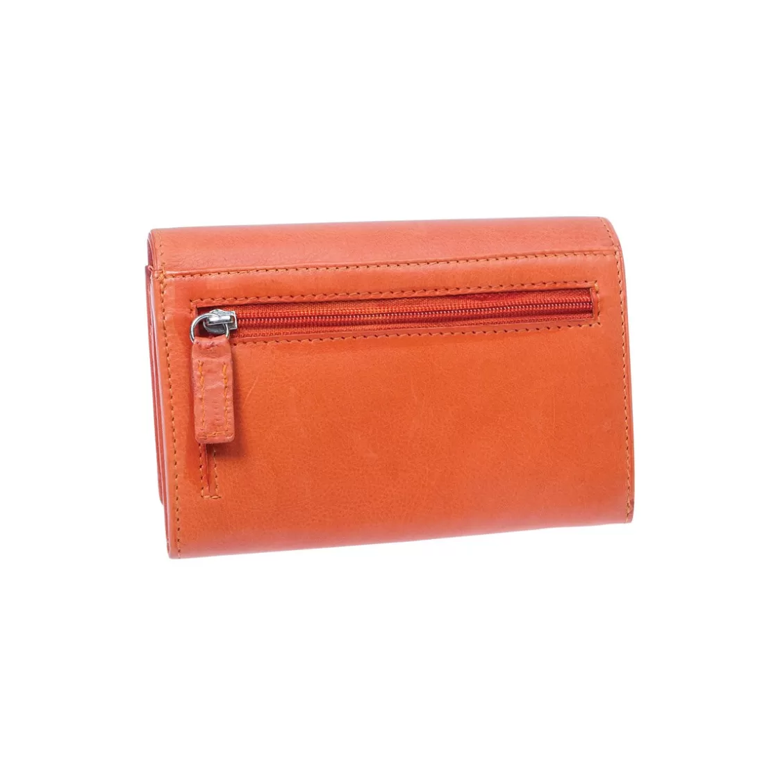 Best Sale Leonardo Shoes Portafoglio Donna Sauvage Pelle Di Vitello Porta Tessere Banconote Monete Arancione