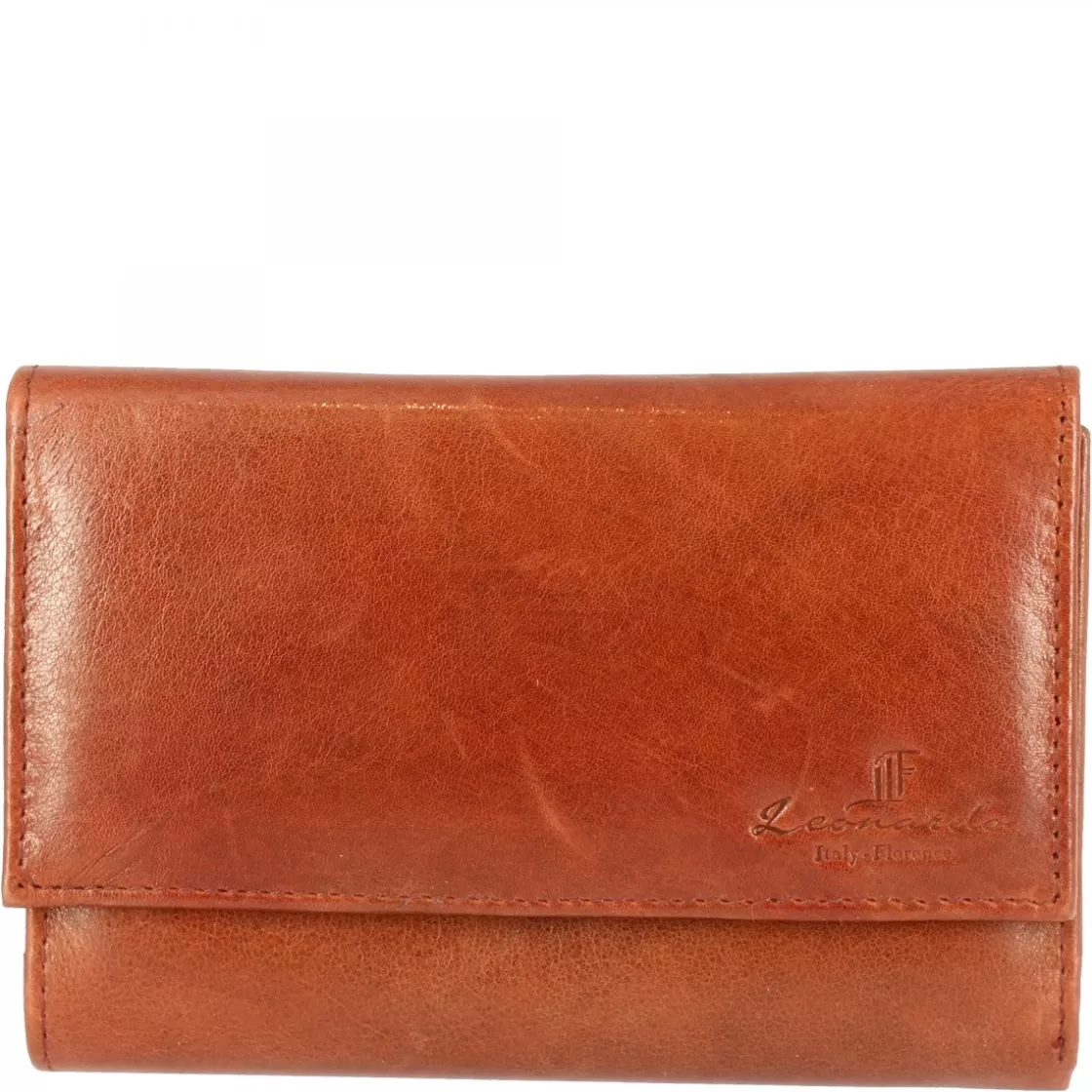 Cheap Leonardo Shoes Portafoglio Donna Sauvage Pelle Di Vitello Porta Tessere Banconote Chiusura Bottone Rosso