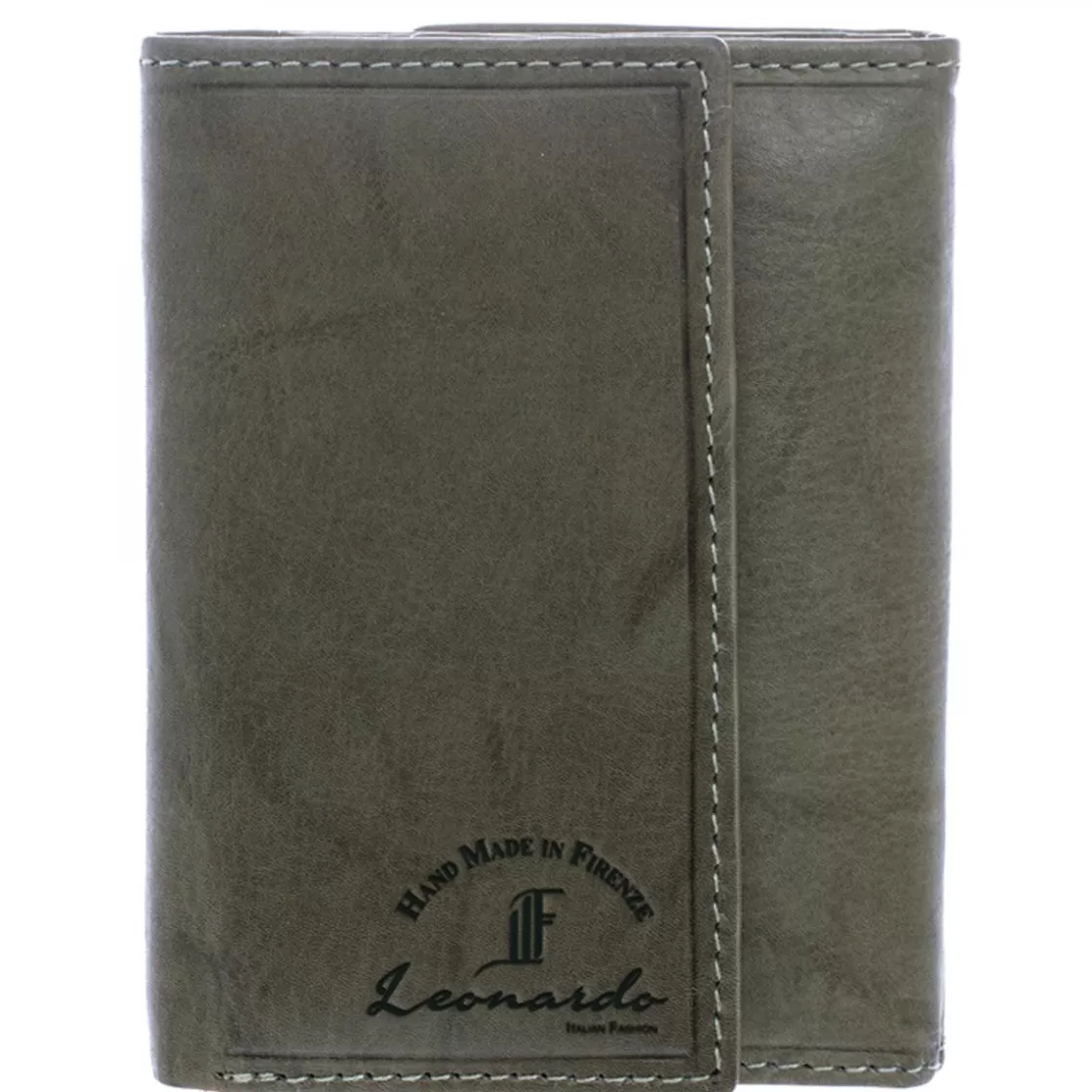 Shop Leonardo Shoes Portafoglio Unisex Sauvage Pelle Di Vitello Fatto A Mano Porta Tessere Banconote Monete Grigio