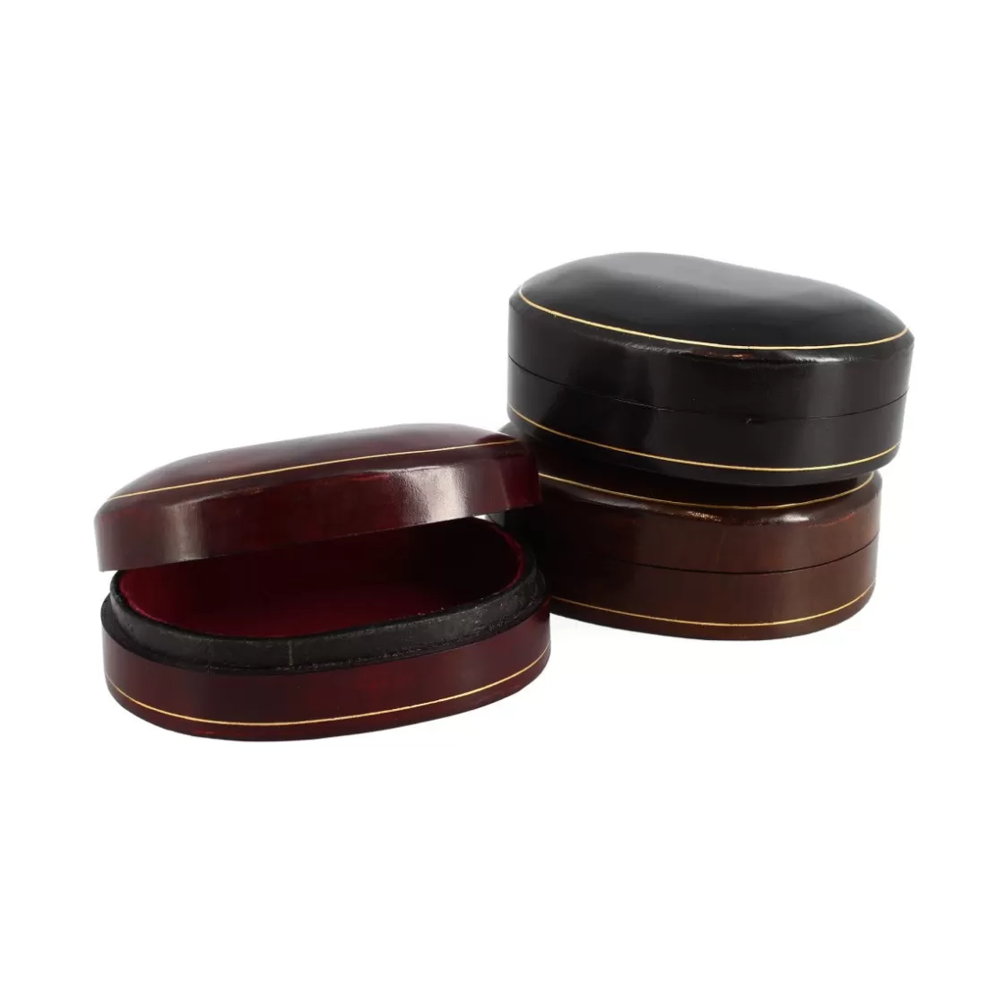 Online Leonardo Shoes Portagioie Ovale Fatto In Cuoio Per Gioielli Disponibile In Vari Colori Bordeaux