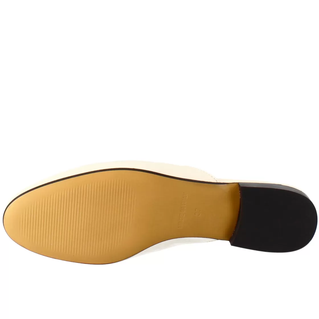 Best Sale Leonardo Shoes Sabot Bianca Con Fibbia Dorata E Fondo In Vero Cuoio Bianco