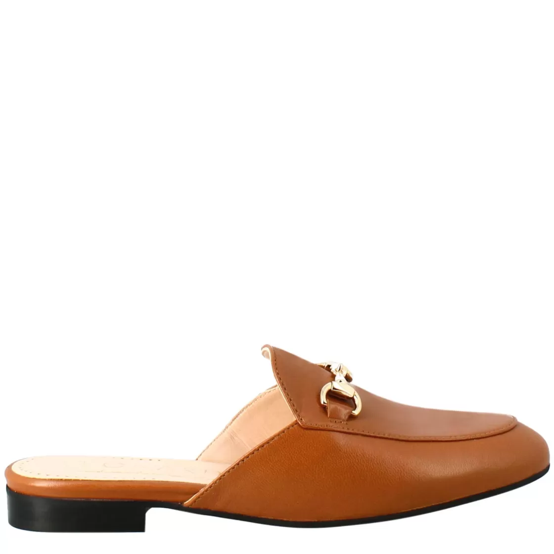 Flash Sale Leonardo Shoes Sabot Color Con Fibbia Dorata E Fondo In Cuoio Marrone