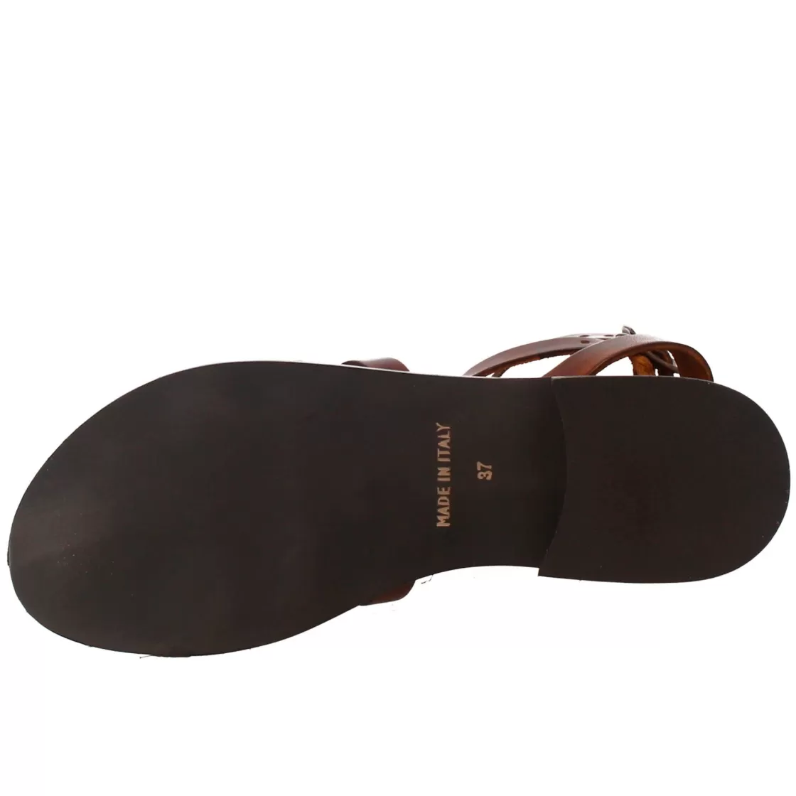 Online Leonardo Shoes Sandali Alla Caviglia Da Donna Stile Romano In Pelle Marrone