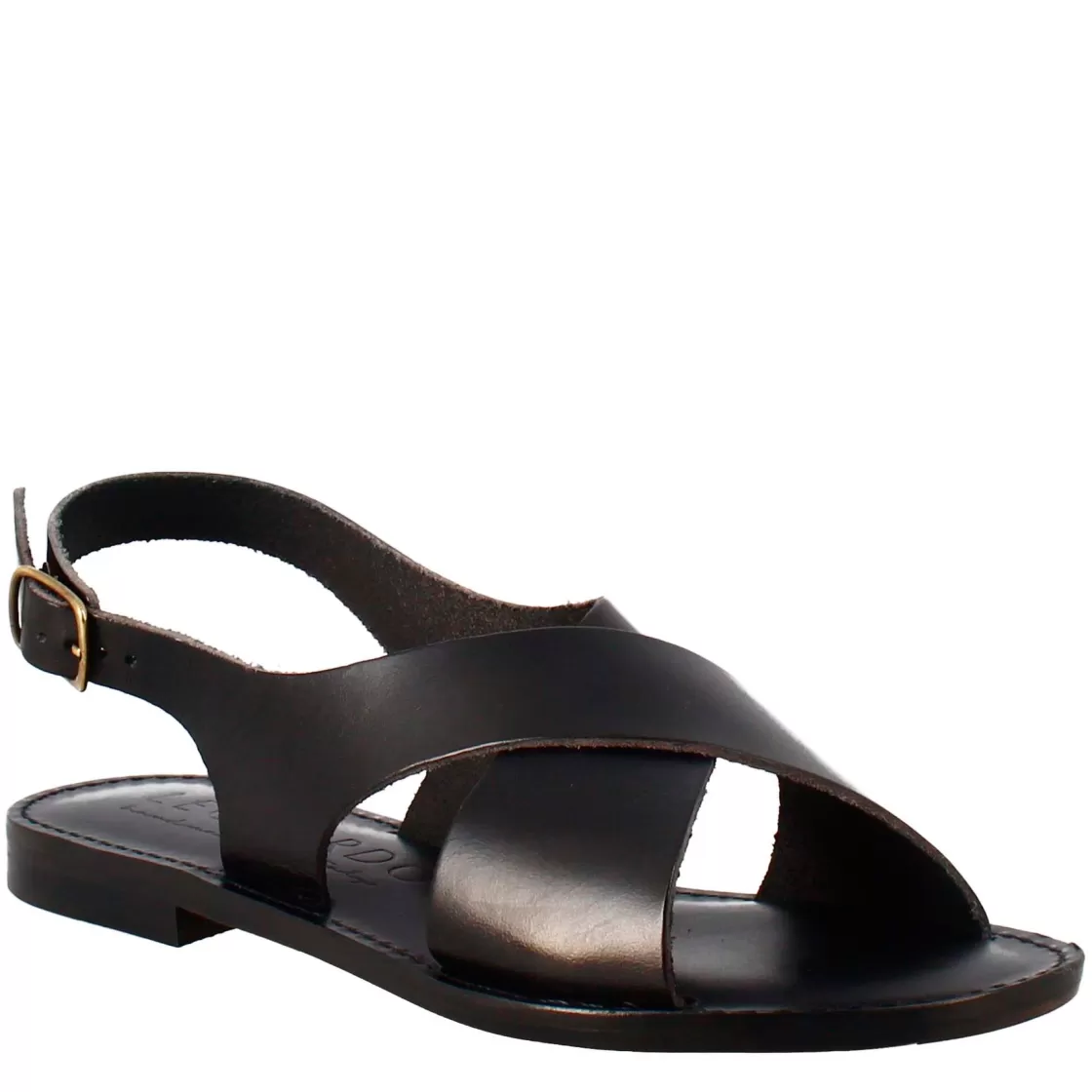 Clearance Leonardo Shoes Sandali Arcadia Da Donna Stile Romano Antico In Pelle Colore Nero