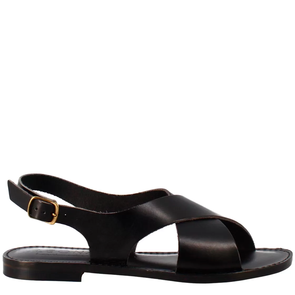 Clearance Leonardo Shoes Sandali Arcadia Da Donna Stile Romano Antico In Pelle Colore Nero