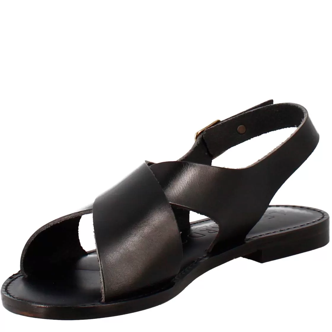 Clearance Leonardo Shoes Sandali Arcadia Da Donna Stile Romano Antico In Pelle Colore Nero