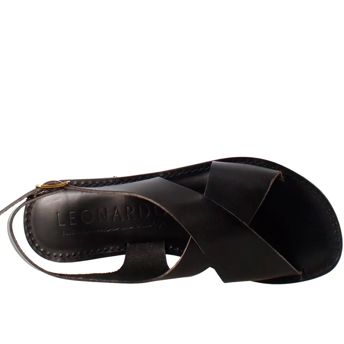Clearance Leonardo Shoes Sandali Arcadia Da Donna Stile Romano Antico In Pelle Colore Nero