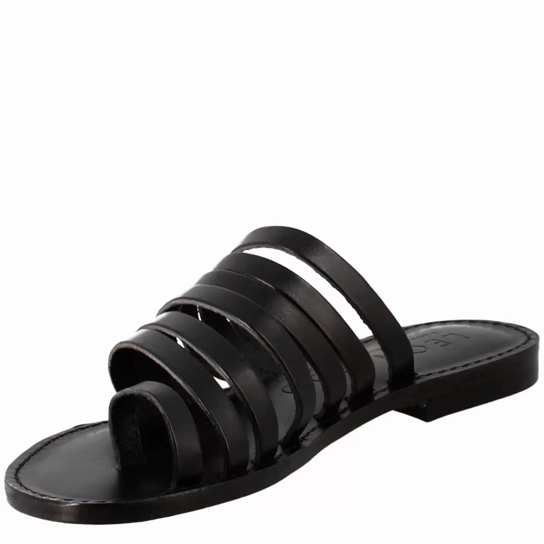 Outlet Leonardo Shoes Sandali Celestia Da Donna Stile Romano Antico In Pelle Colore Nero