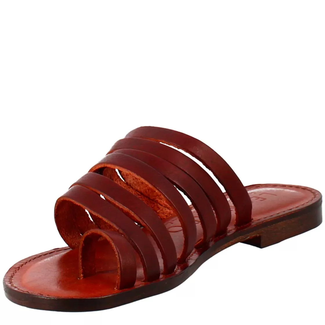 Sale Leonardo Shoes Sandali Celestia Da Donna Stile Romano Antico In Pelle Marrone