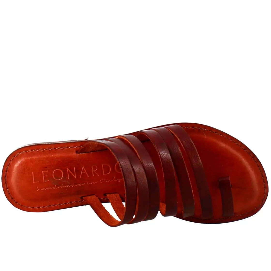 Sale Leonardo Shoes Sandali Celestia Da Donna Stile Romano Antico In Pelle Marrone