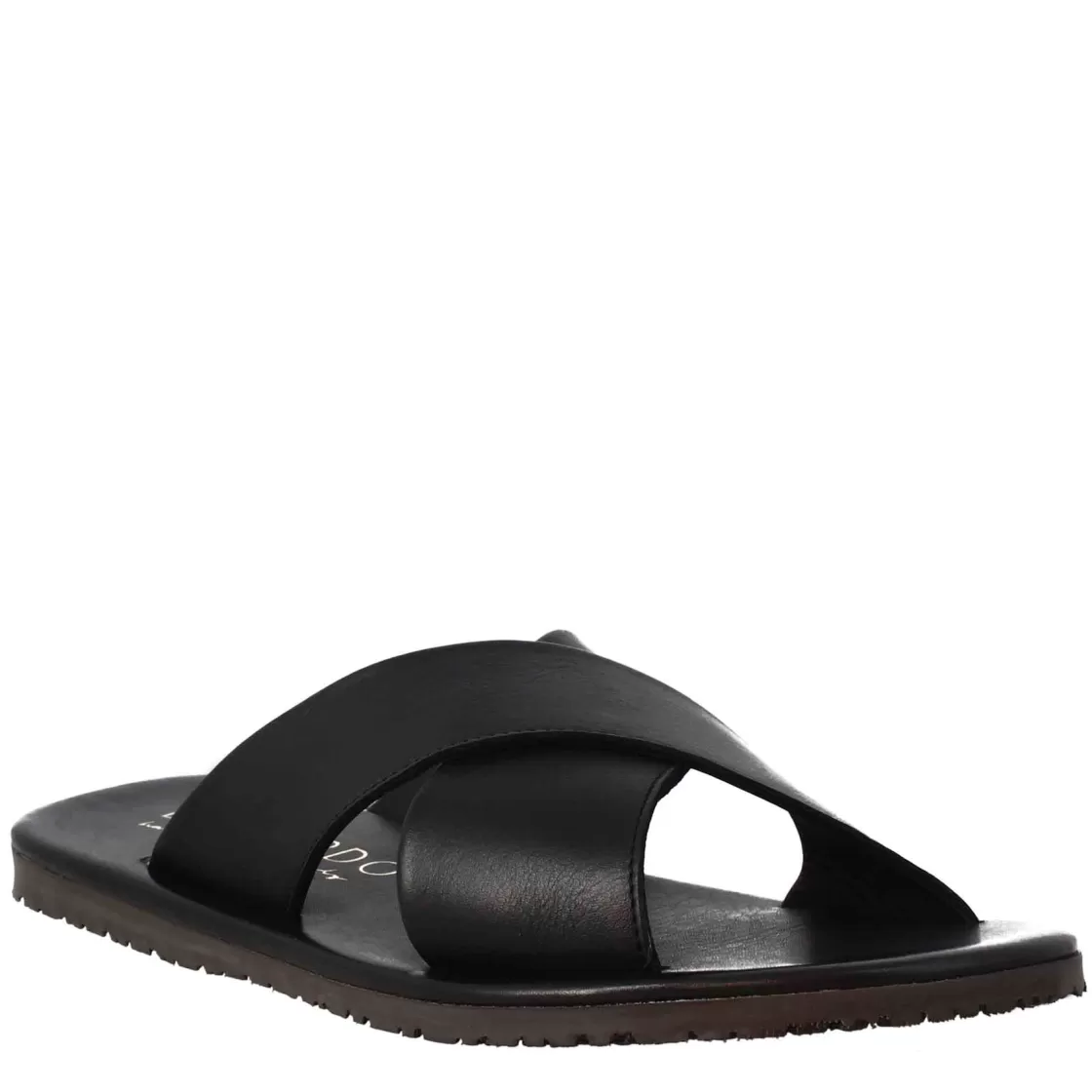 Cheap Leonardo Shoes Sandali Ciabatta Con Fasce Incrociate Da Uomo Fatti A Mano In Pelle Nera Nero