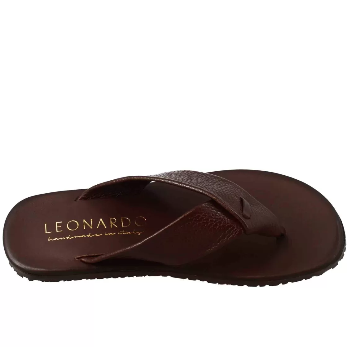 Online Leonardo Shoes Sandali Ciabatta Infradito Da Uomo Fatti A Mano In Pelle Marrone