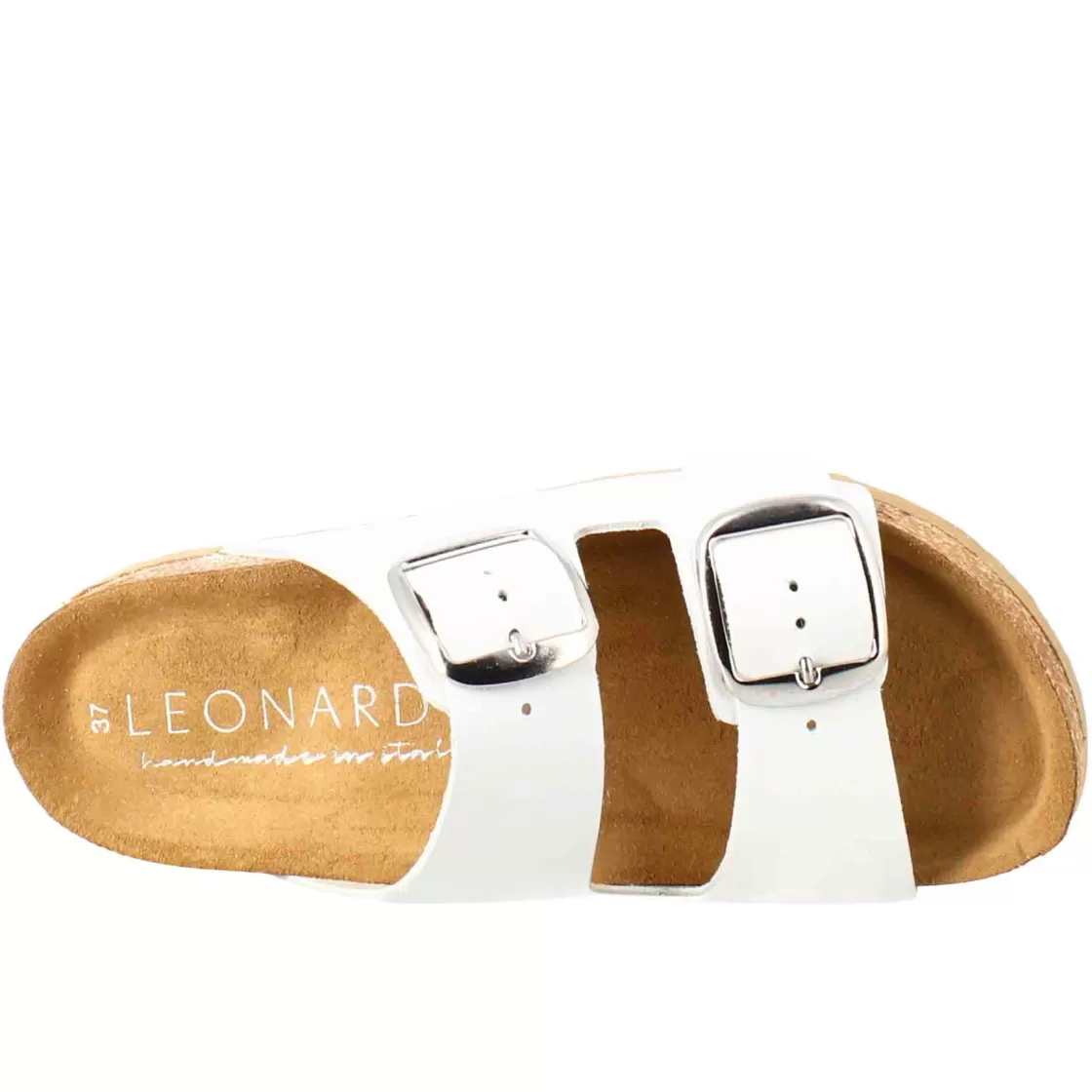 Online Leonardo Shoes Sandali Donna Doppia Fibbia In Pelle Colore Bianco
