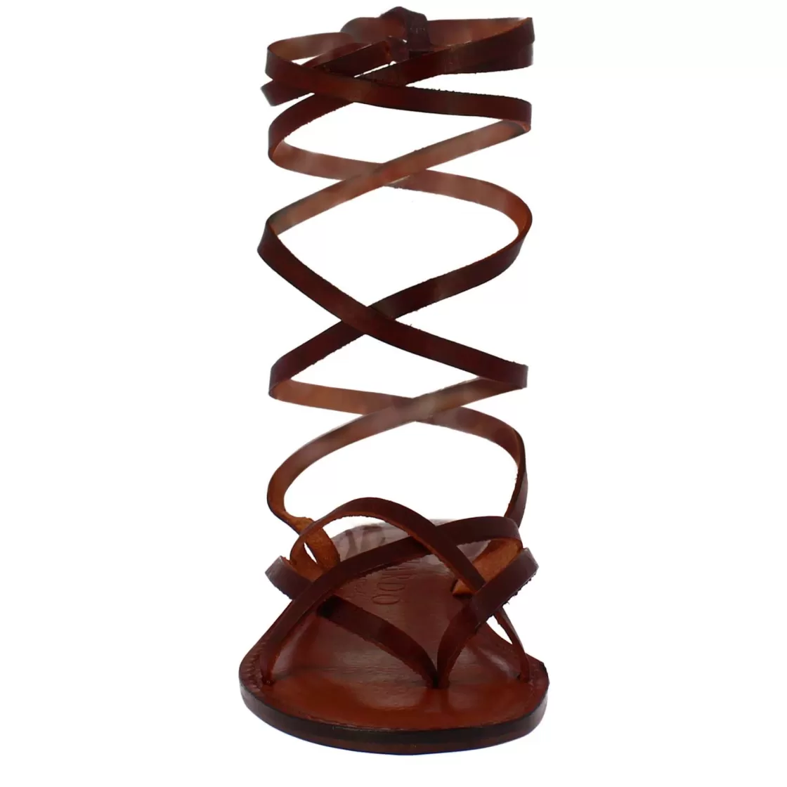 Clearance Leonardo Shoes Sandali Eclipse Da Donna Stile Romano Antico In Pelle Marrone