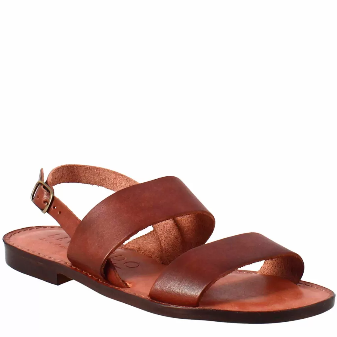 Best Sale Leonardo Shoes Sandali Euforia Da Donna Stile Romano Antico In Pelle Marrone