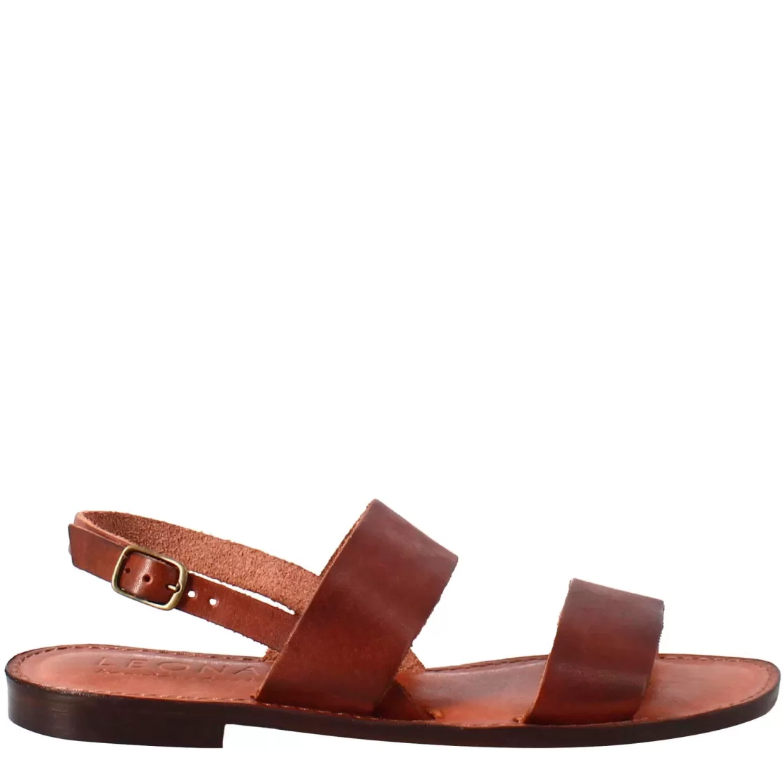 Best Sale Leonardo Shoes Sandali Euforia Da Donna Stile Romano Antico In Pelle Marrone