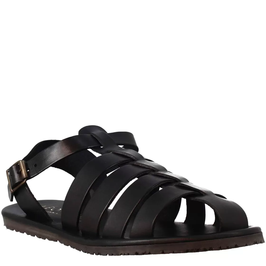 New Leonardo Shoes Sandali Francescani Da Uomo Fatti A Mano In Pelle Nera Chiusura Con Fibbia Nero