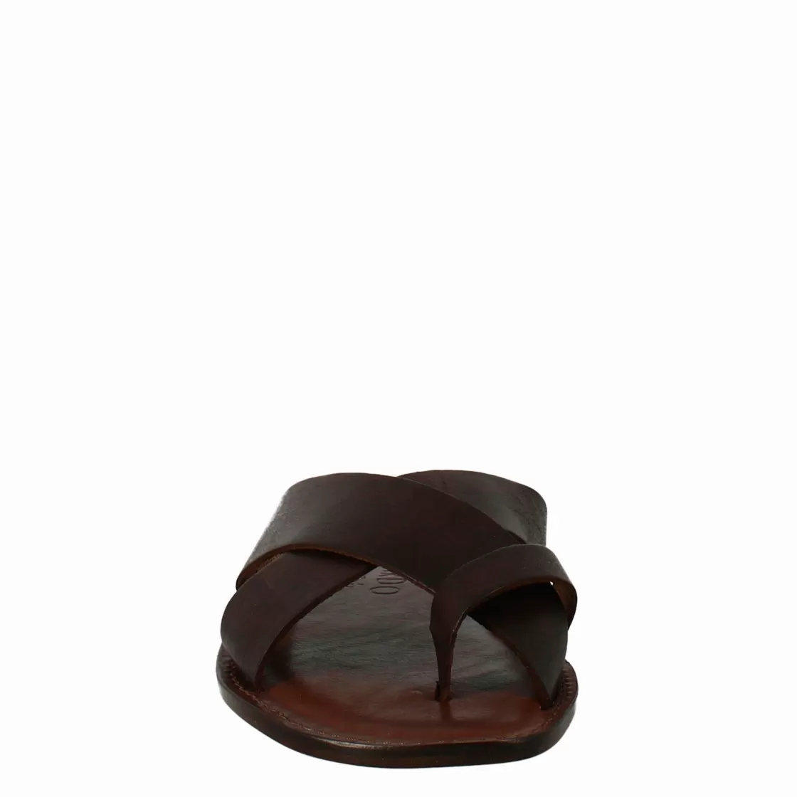 Best Sale Leonardo Shoes Sandali Gladiatore Da Uomo In Pelle Color Caffè Marrone