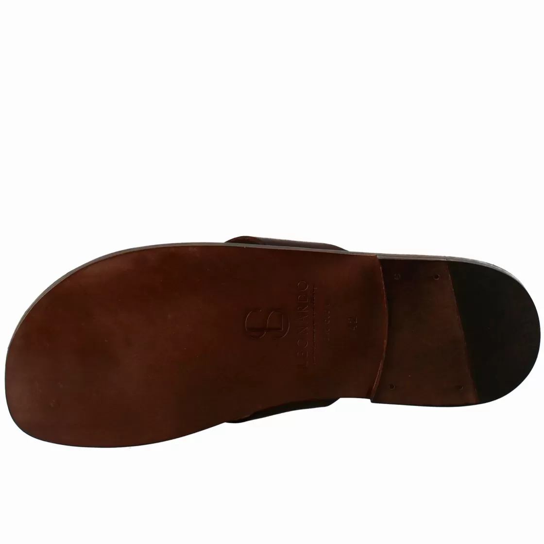 Best Sale Leonardo Shoes Sandali Gladiatore Da Uomo In Pelle Color Caffè Marrone