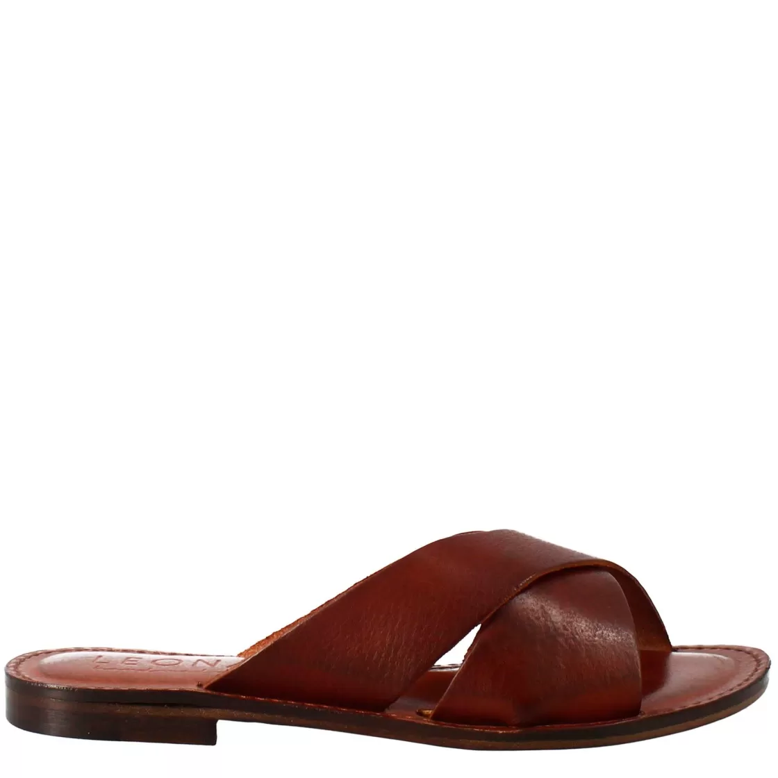 Shop Leonardo Shoes Sandali Incanto Da Donna Stile Romano Antico In Pelle Marrone