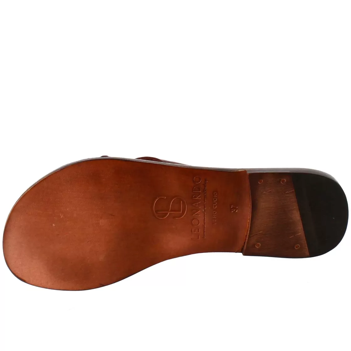 Shop Leonardo Shoes Sandali Incanto Da Donna Stile Romano Antico In Pelle Marrone