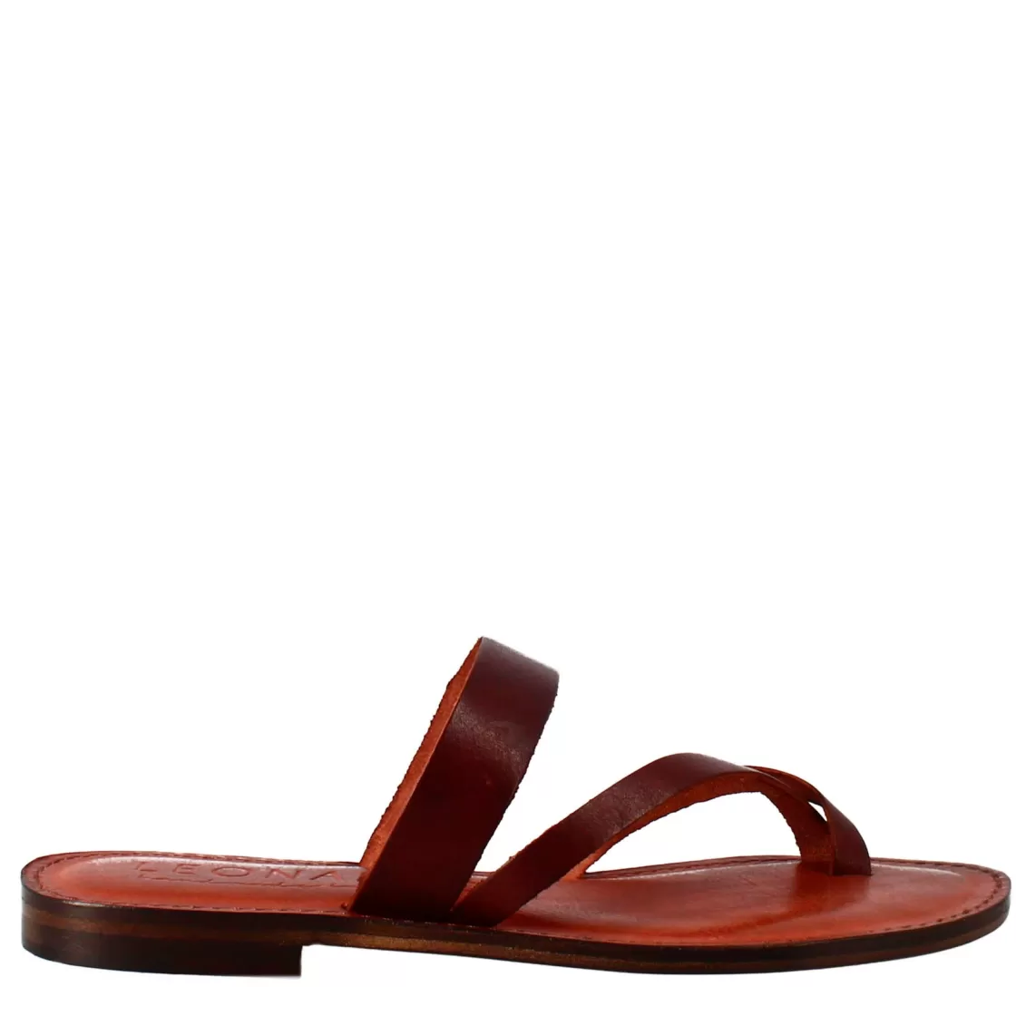 New Leonardo Shoes Sandali Nebula Da Donna Stile Romano Antico In Pelle Marrone