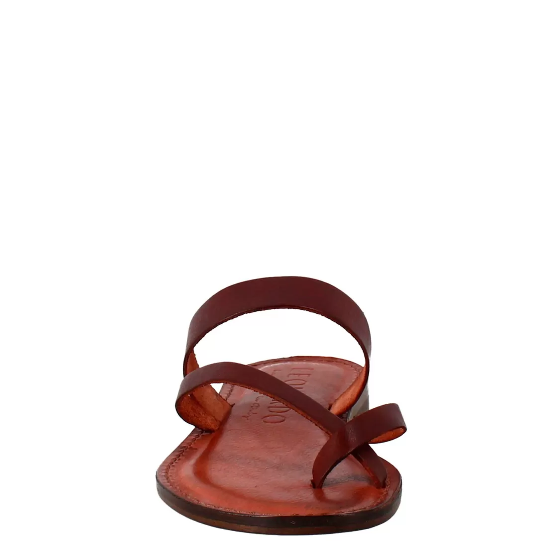New Leonardo Shoes Sandali Nebula Da Donna Stile Romano Antico In Pelle Marrone