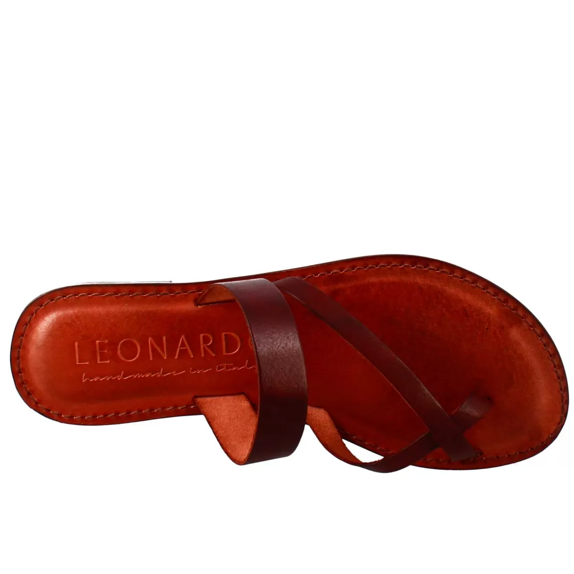 New Leonardo Shoes Sandali Nebula Da Donna Stile Romano Antico In Pelle Marrone