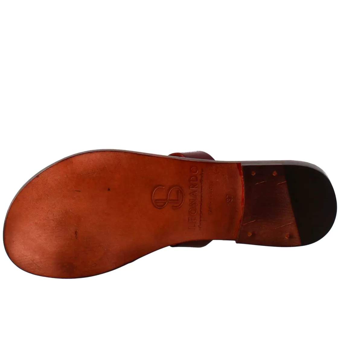 New Leonardo Shoes Sandali Nebula Da Donna Stile Romano Antico In Pelle Marrone