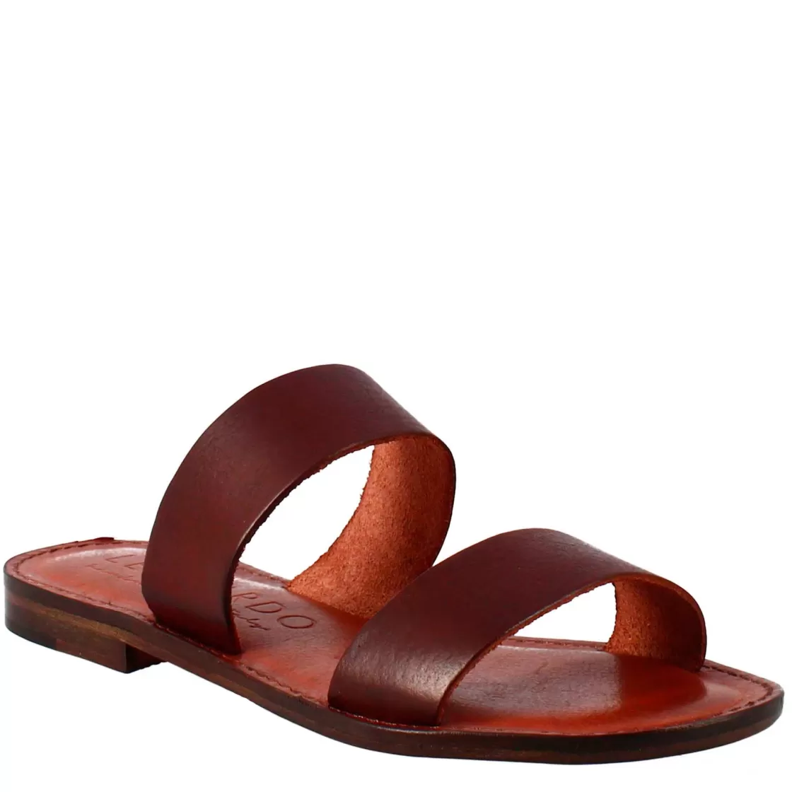 Online Leonardo Shoes Sandali Nirvana Da Donna Stile Romano Antico In Pelle Marrone