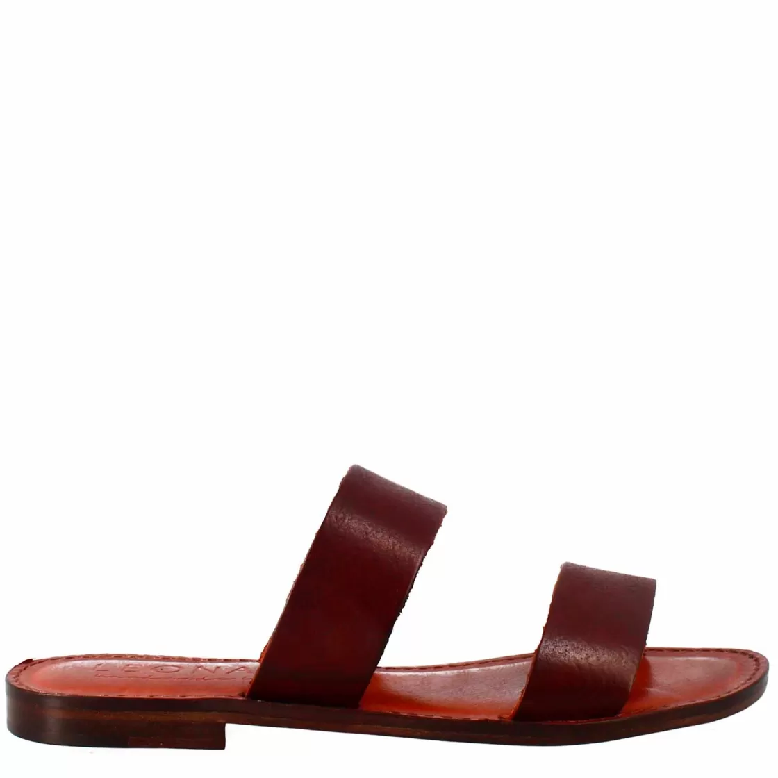 Online Leonardo Shoes Sandali Nirvana Da Donna Stile Romano Antico In Pelle Marrone