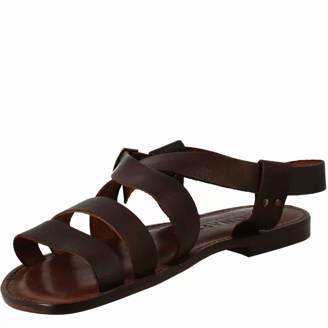 Online Leonardo Shoes Sandali Pisa Modello Gladiatore Da Uomo In Pelle Color Marrone