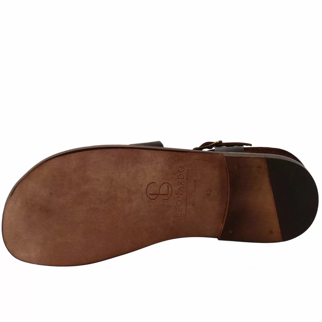 Online Leonardo Shoes Sandali Pisa Modello Gladiatore Da Uomo In Pelle Color Marrone
