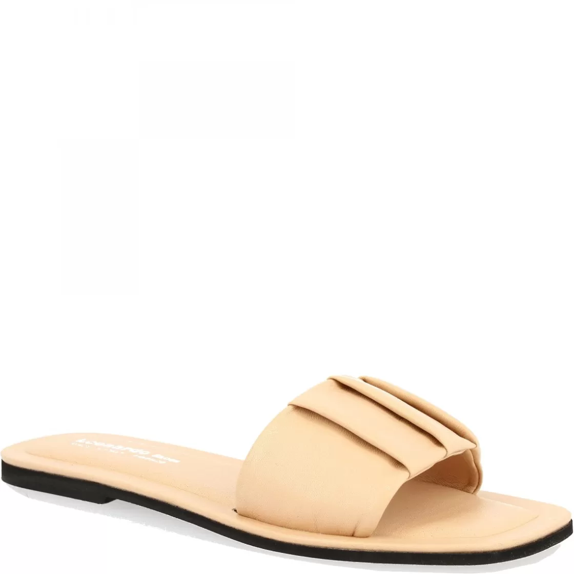 Cheap Leonardo Shoes Sandali Slip-on Fascia Larga Con Pieghe Da Donna Fatti A Mano In Nappa Nude Cipria