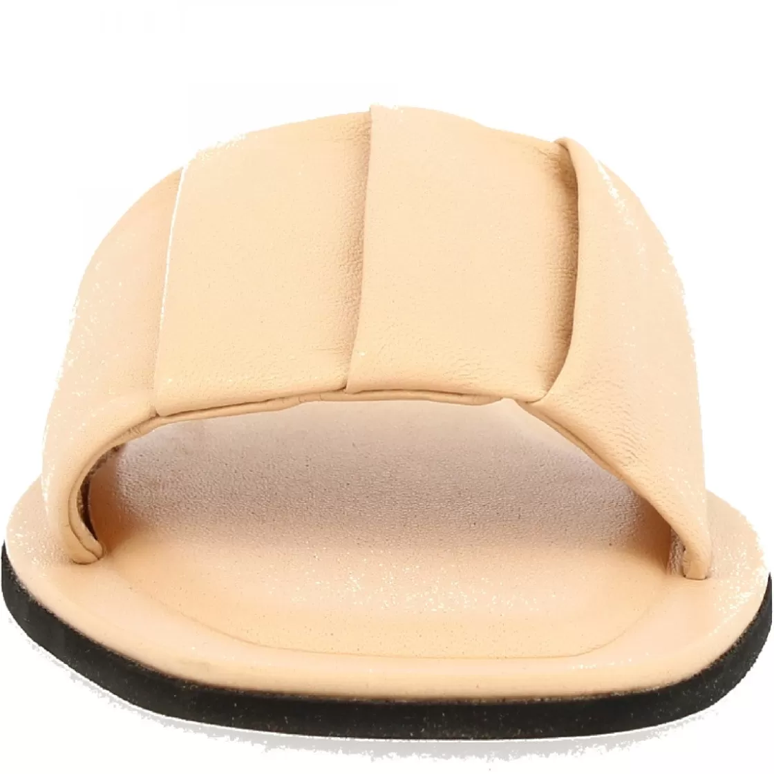 Cheap Leonardo Shoes Sandali Slip-on Fascia Larga Con Pieghe Da Donna Fatti A Mano In Nappa Nude Cipria