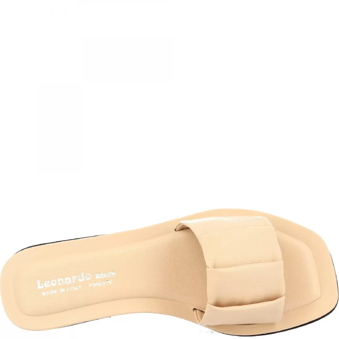 Cheap Leonardo Shoes Sandali Slip-on Fascia Larga Con Pieghe Da Donna Fatti A Mano In Nappa Nude Cipria