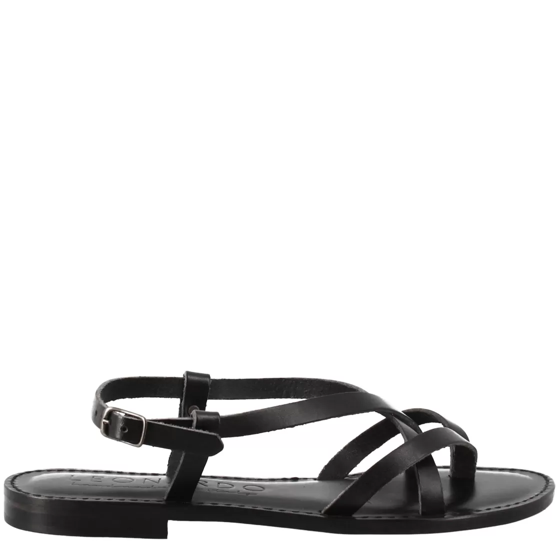 Shop Leonardo Shoes Sandali Solace Da Donna Stile Romano Antico In Pelle Colore Nero