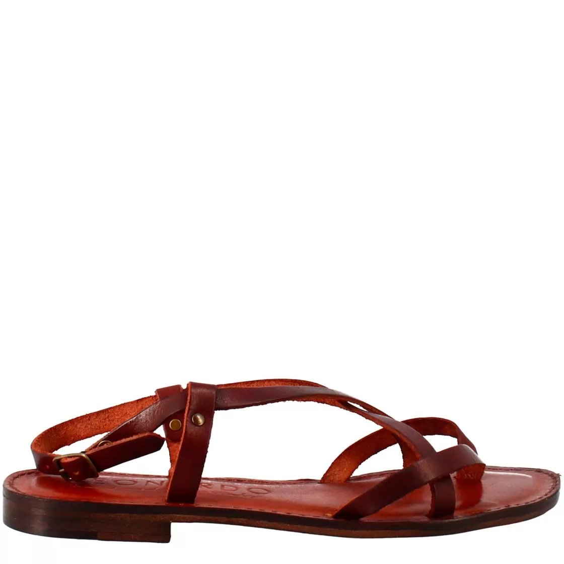 Best Leonardo Shoes Sandali Solace Da Donna Stile Romano Antico In Pelle Marrone