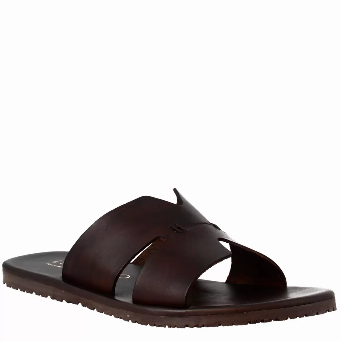 Cheap Leonardo Shoes Sandali Uomo A H In Pelle Colore Marrone Scuro