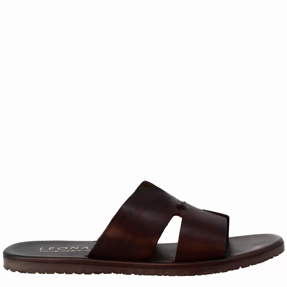Cheap Leonardo Shoes Sandali Uomo A H In Pelle Colore Marrone Scuro
