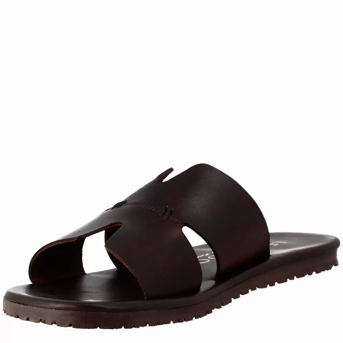 Cheap Leonardo Shoes Sandali Uomo A H In Pelle Colore Marrone Scuro