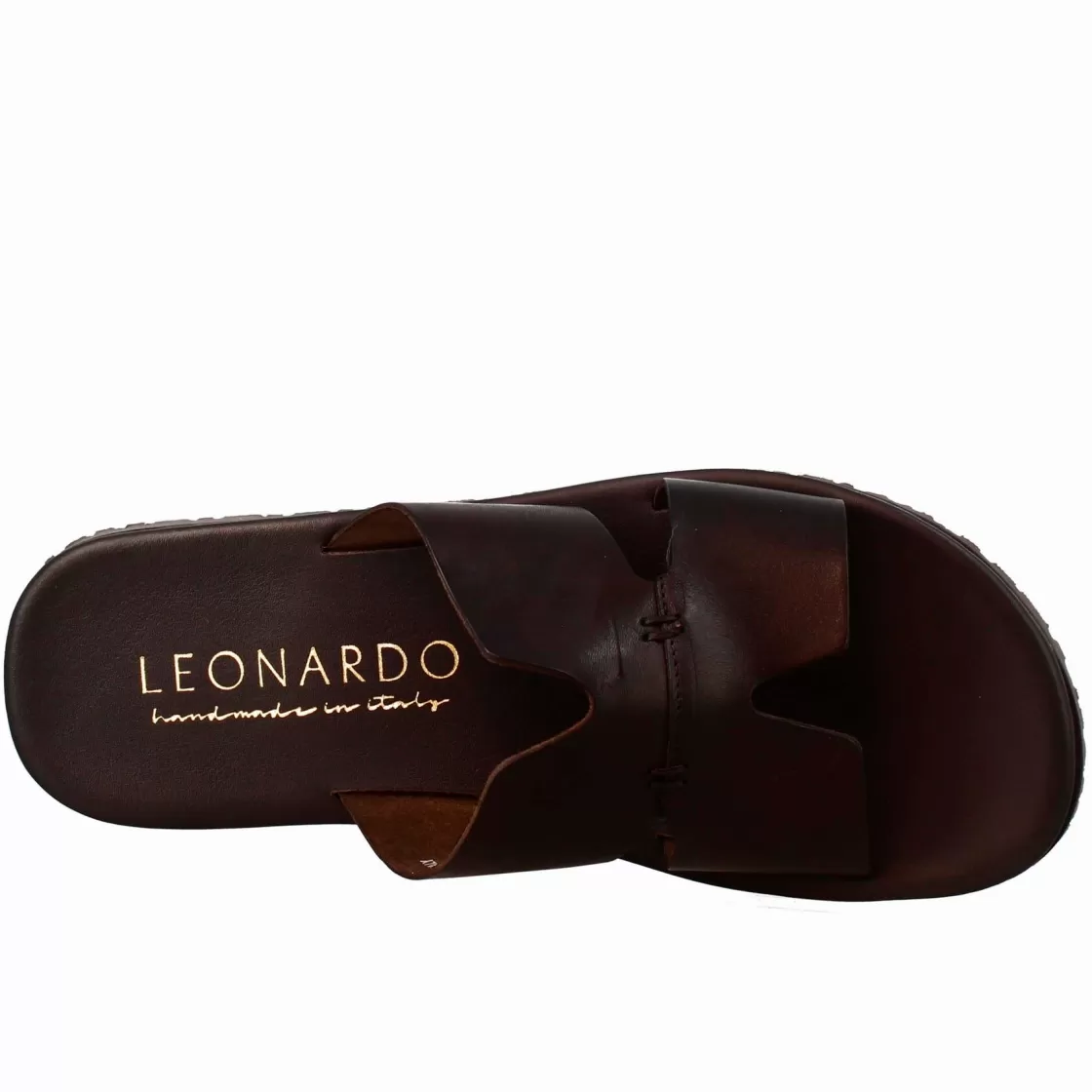 Cheap Leonardo Shoes Sandali Uomo A H In Pelle Colore Marrone Scuro