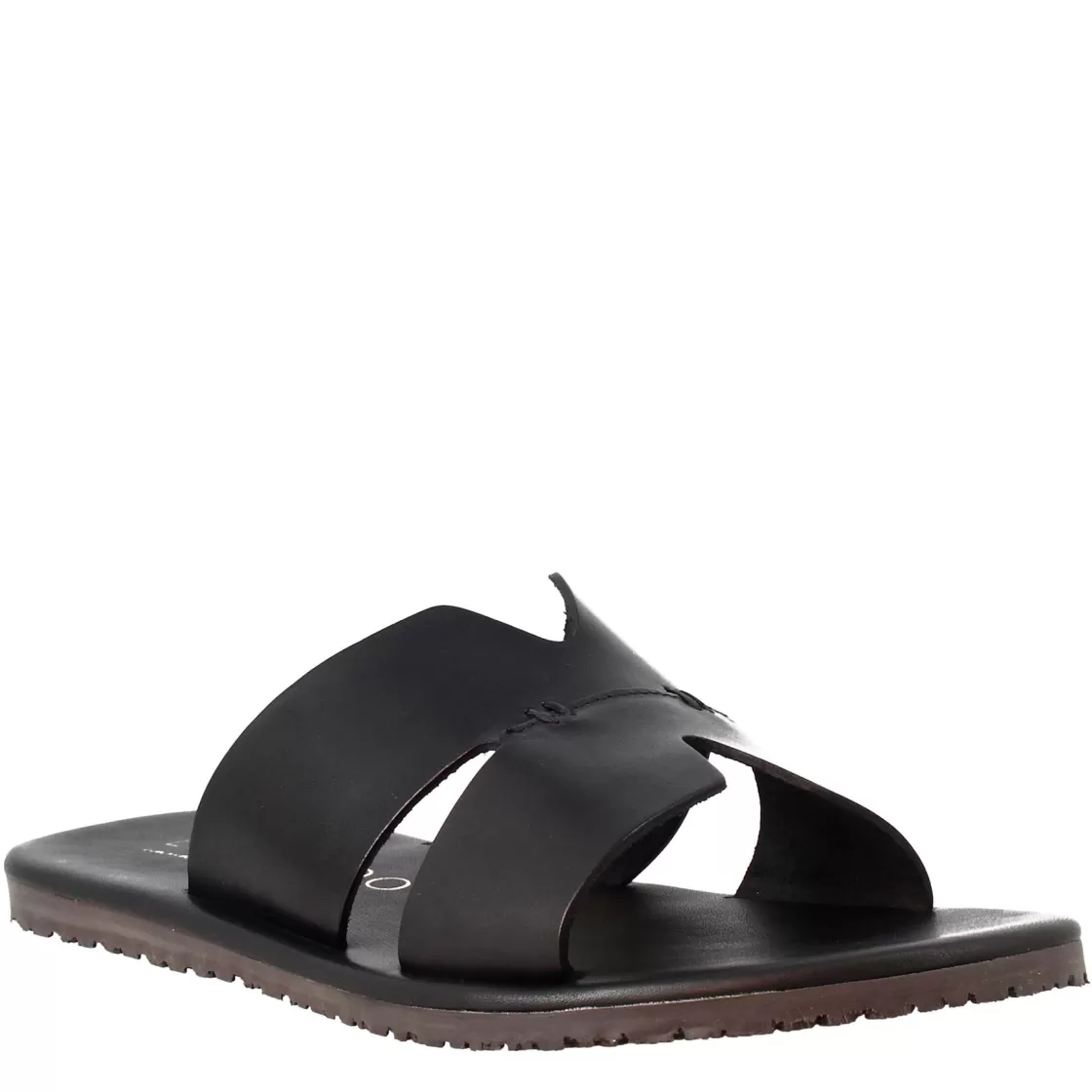 Outlet Leonardo Shoes Sandali Uomo A H In Pelle Colore Nero