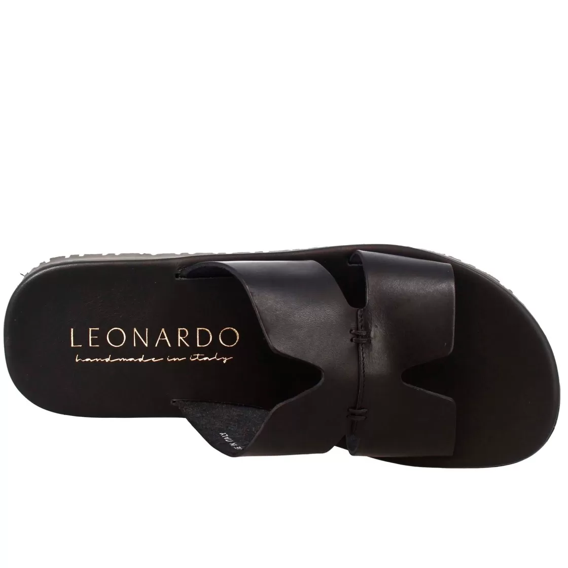 Outlet Leonardo Shoes Sandali Uomo A H In Pelle Colore Nero