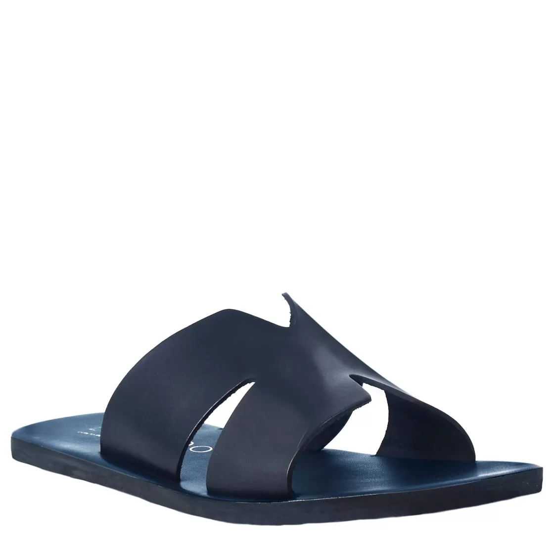 Sale Leonardo Shoes Sandali Uomo A H In Pelle Colore Fatti A Mano Blu