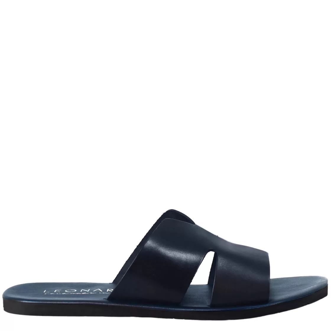 Sale Leonardo Shoes Sandali Uomo A H In Pelle Colore Fatti A Mano Blu