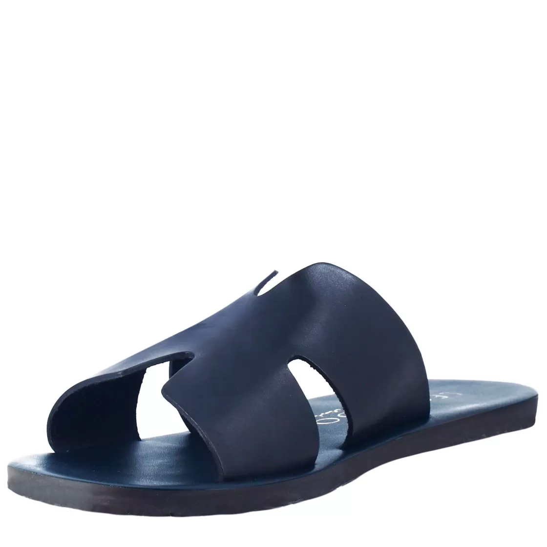 Sale Leonardo Shoes Sandali Uomo A H In Pelle Colore Fatti A Mano Blu