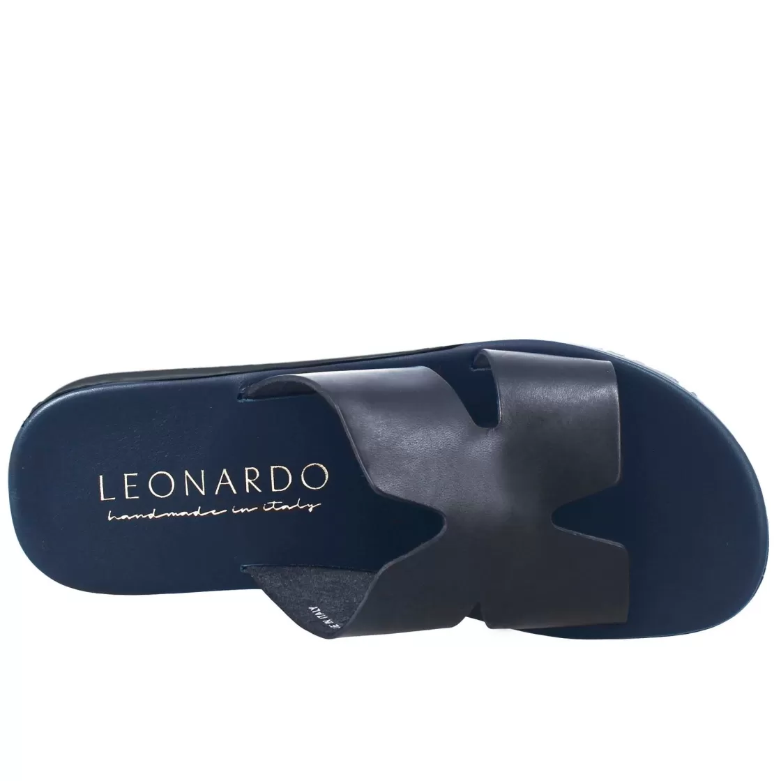 Sale Leonardo Shoes Sandali Uomo A H In Pelle Colore Fatti A Mano Blu